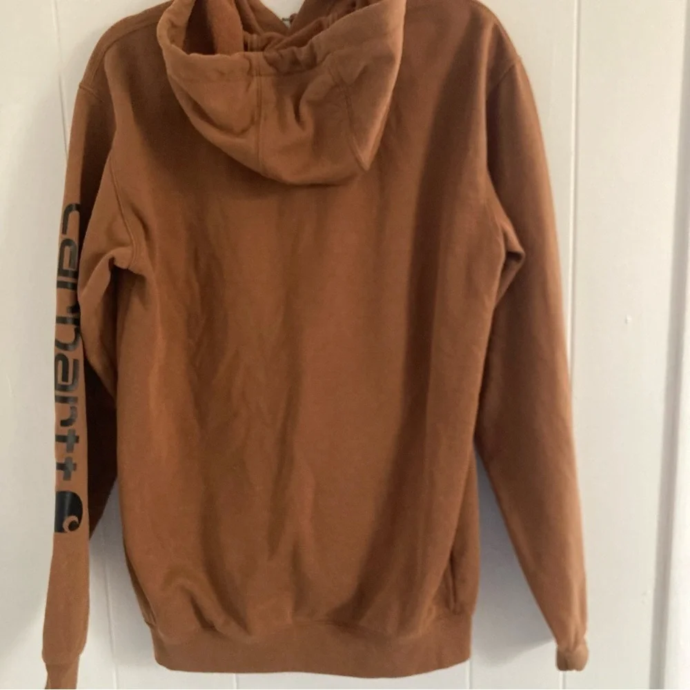 Carhartt Men's Size  Small Midweight Hooded Logo Sweatshirt Pullover Hoodie - Picture 5 of 8